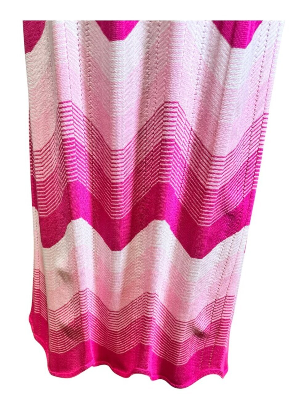 Ming Wang Pink Chevron Knit Maxi Skirt Size M - Zig Zag Pattern Long Midi | NWT - Picture 5 of 12